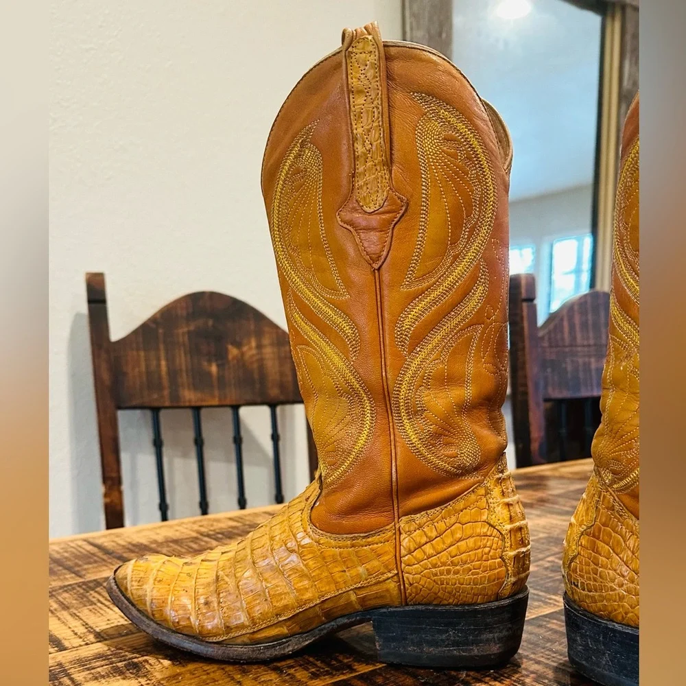 VINTAGE CUADRA MEXICO GATOR WESTERN BOOT MEN OR WOMEN!! Men size 7.5 women 8.5/9 - Picture 7 of 14